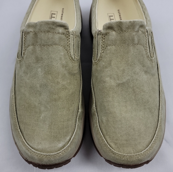 LL Bean Canvas Mule Shoes Womens 7.5M Khaki-Green - Picture 7 of 12